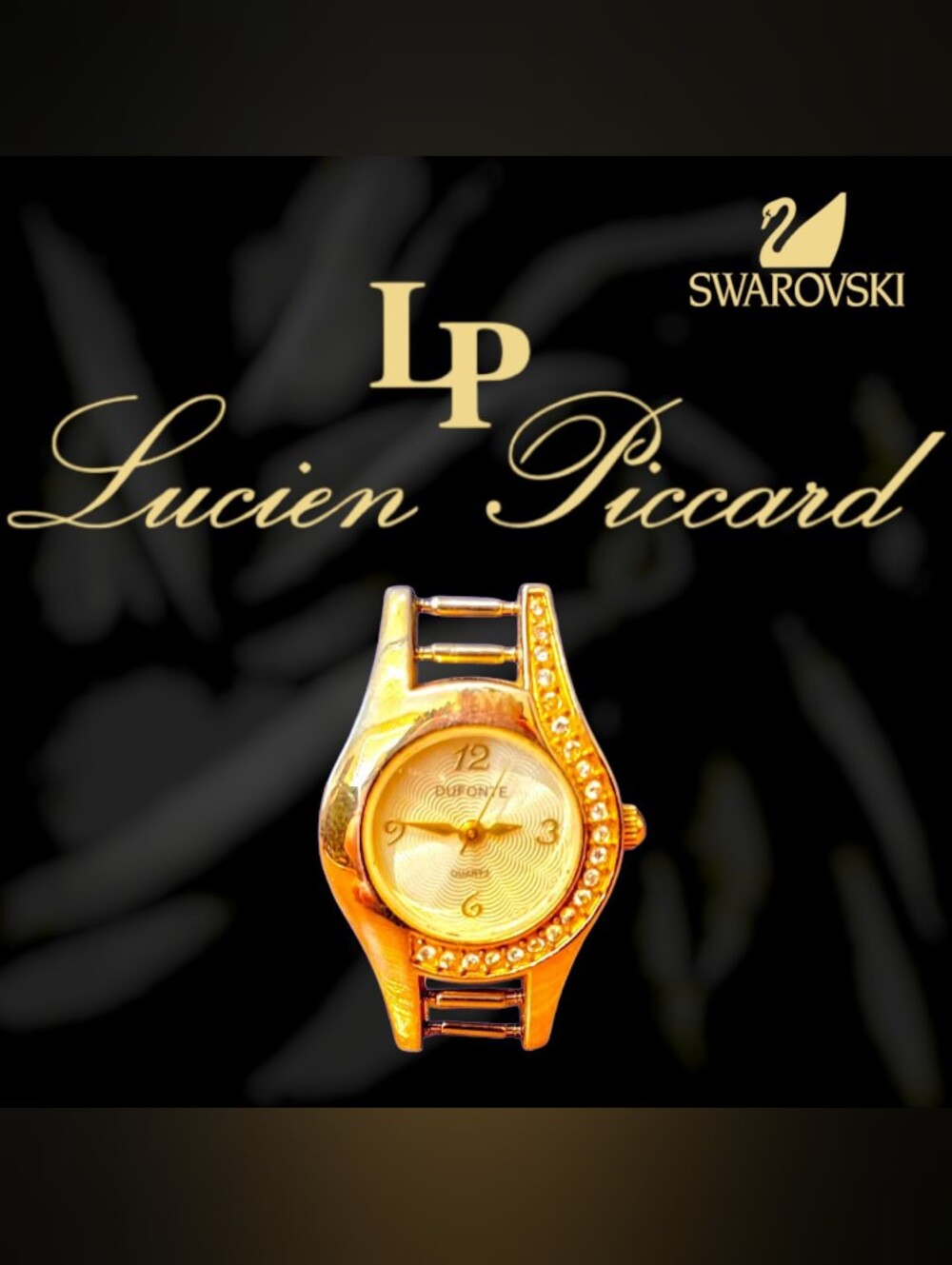 Lucien Piccard Women's Gold-Tone Crystal Accent Watch